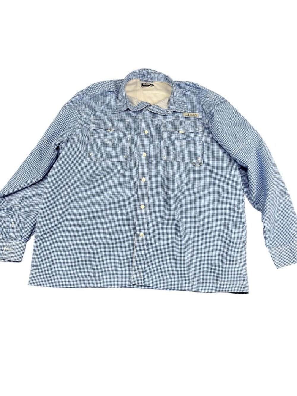Habit Mens Blue Gingham Long-Sleeve Fishing Shirt XL  Button-Front